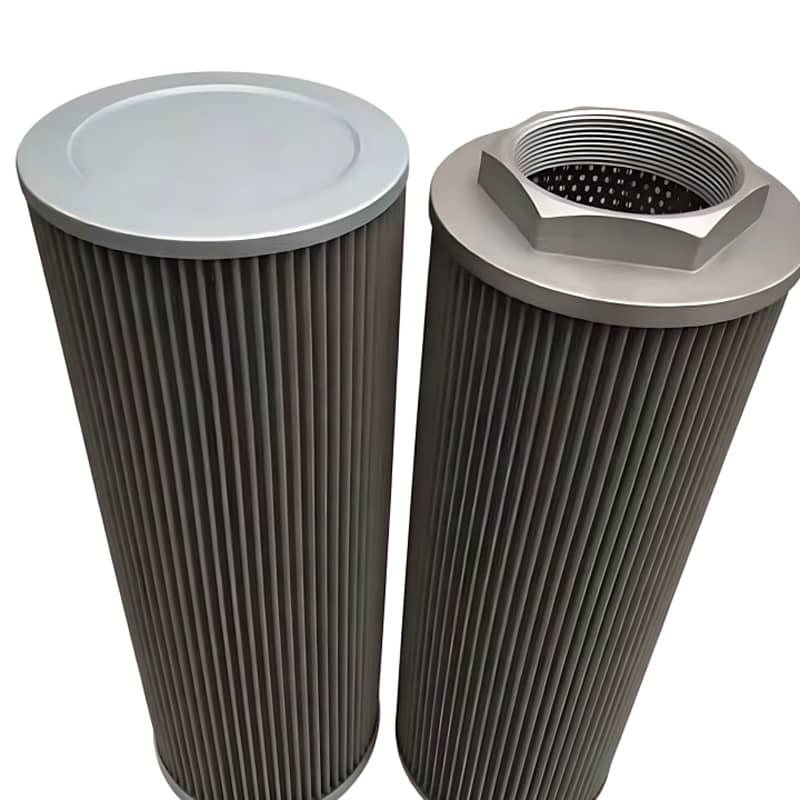 Stainless steel folded mesh filter element